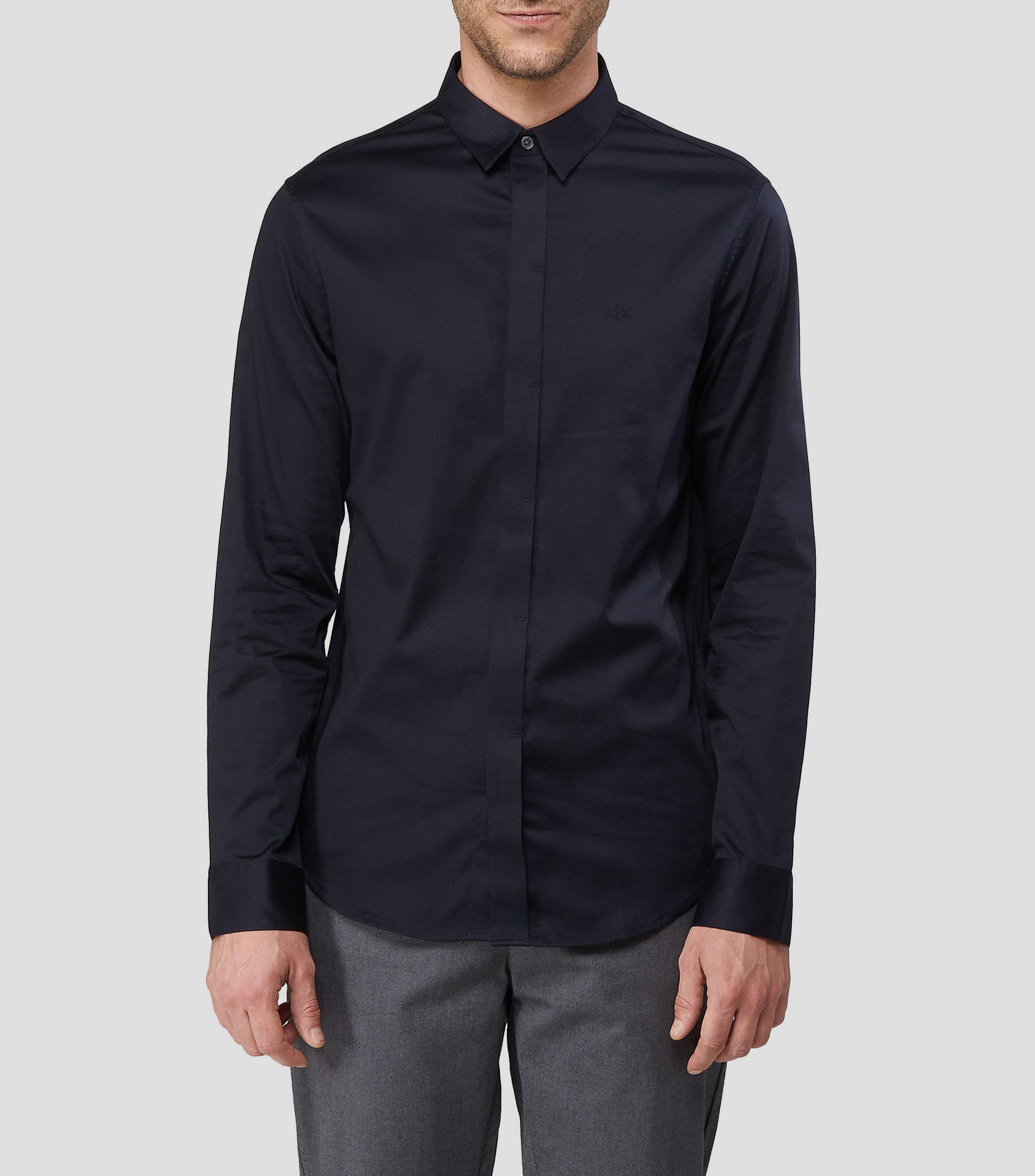 Camisa con logo manga larga Hombre